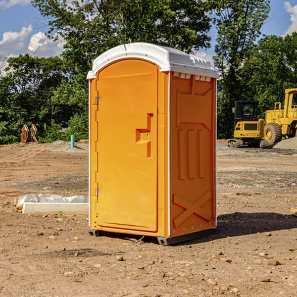 can i customize the exterior of the porta potties with my event logo or branding in Gene Autry